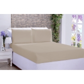 Jogo de Cama Lençol Microfibra Casal 03 Peças Bege