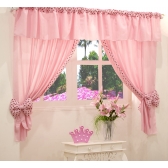 Cortina para quarto Ursinha Rosa 2 metros
