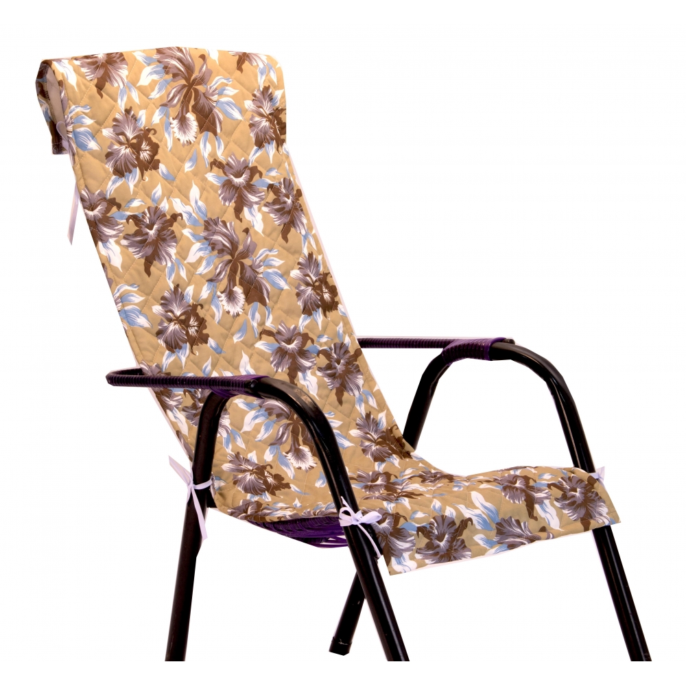 Capa de Cadeira Espreguiçadeira Floral Bege