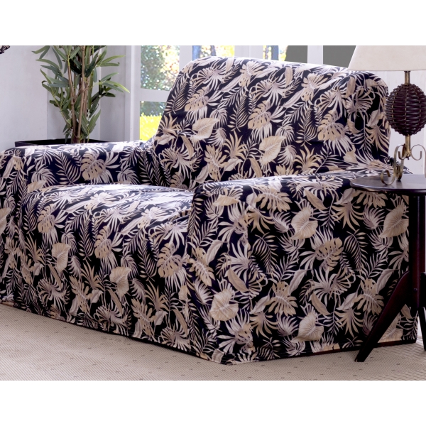 Capa de Sofá Adere Floral Preto 02 e 03 Lugares