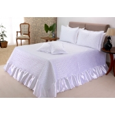 Kit de Colcha Cobre leito Athena Casal Queen 05 peças Branco
