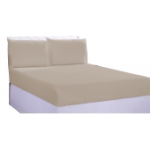 Jogo de Cama Lençol Microfibra Casal 03 Peças Bege