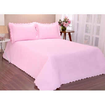 Kit Cobreleito Classic Queen 03 pçs Rosa