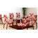Capas de Cadeira 06 Lugares Floral Vermelho