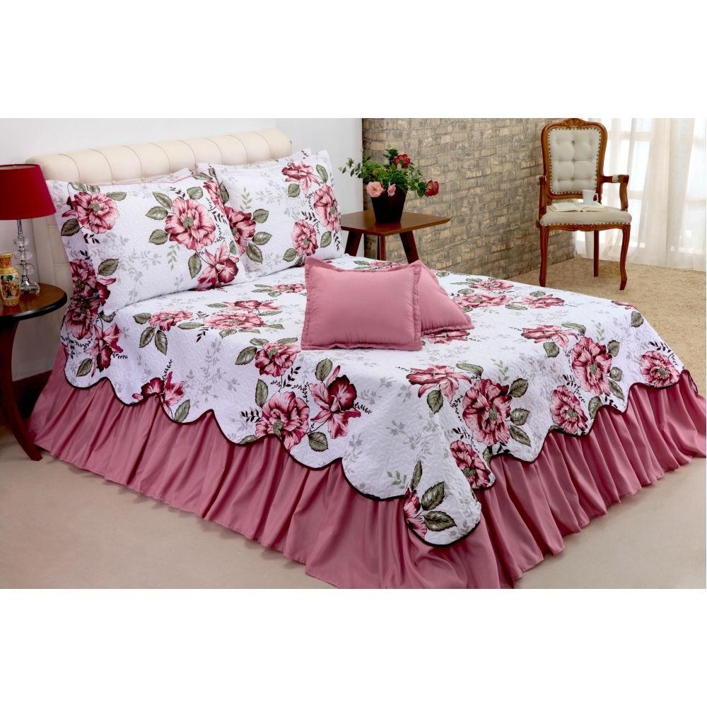 Kit Cobreleito Belize Casal Queen 05 peças Amapola