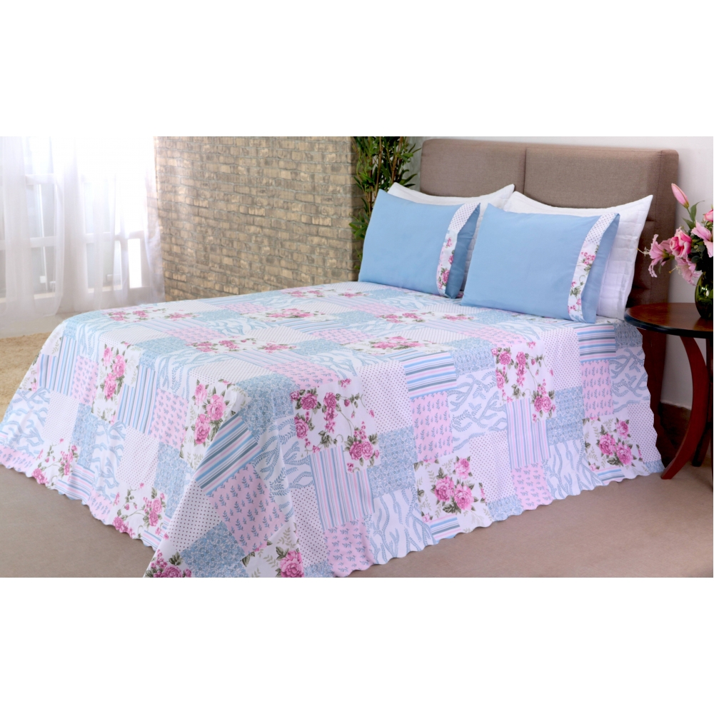 Colcha Bel Queen 03 pçs Patchwork