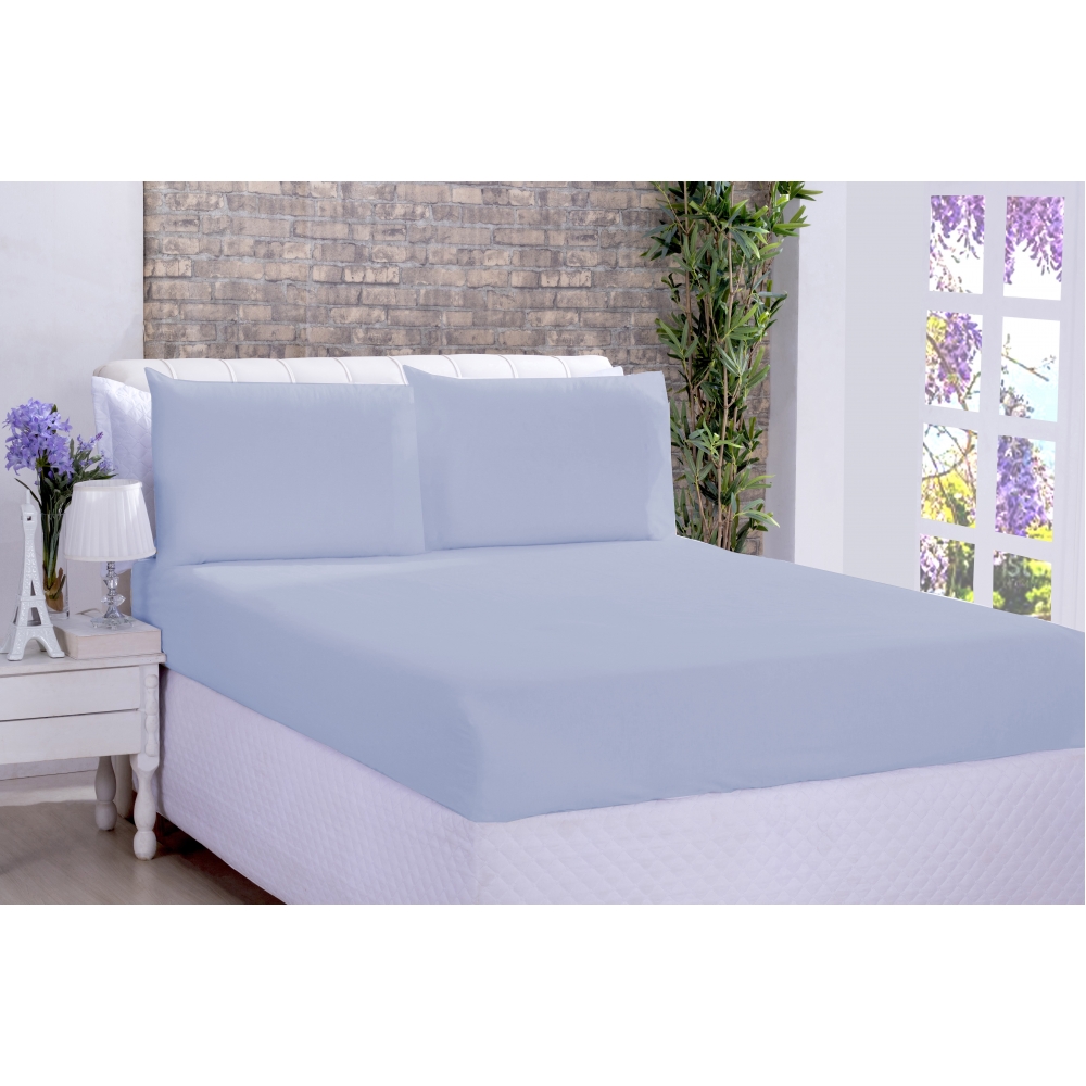 Lençol Microfibra Avulso Solteiro Azul bebe