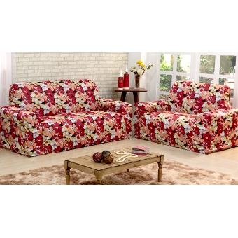 Capa de Sofá Adere Floral Vermelho 02 e 03 Lugares