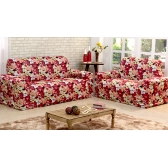 Capa de Sofá Adere Floral Vermelho 02 e 03 Lugares