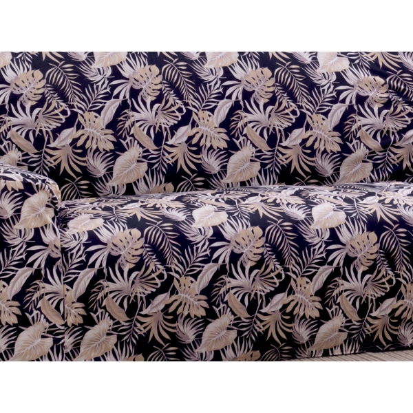 Capa de Sofá Adere Floral Preto 02 e 03 Lugares