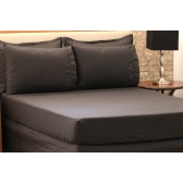 Jg Lençol Microfibra Solteiro 02 Pçs Preto