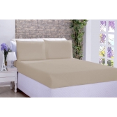 Jogo de Cama Lençol Microfibra King 03 Peças Bege