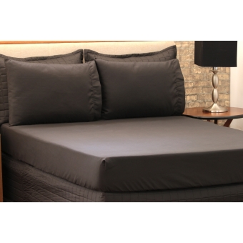 Jg Lençol Microfibra Casal 03 Pçs Preto