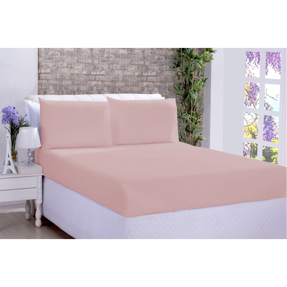Jogo de Cama Lençol Microfibra Solteiro 02 Peças Rose