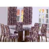 Capas de Cadeira 04 Lugares Floral Vinho